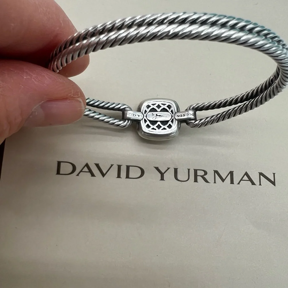 🔴Authentic DAVID YURMAN Albion Champagne Citrine & Diamonds Silver& 18k Bracelet - Picture 5 of 12